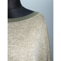 Cieplutki sweter KIMONO ze ściągaczami - miodowy i khaki